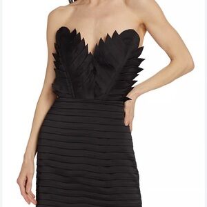 Ramy Brook Midnight Feathered Mini Dress